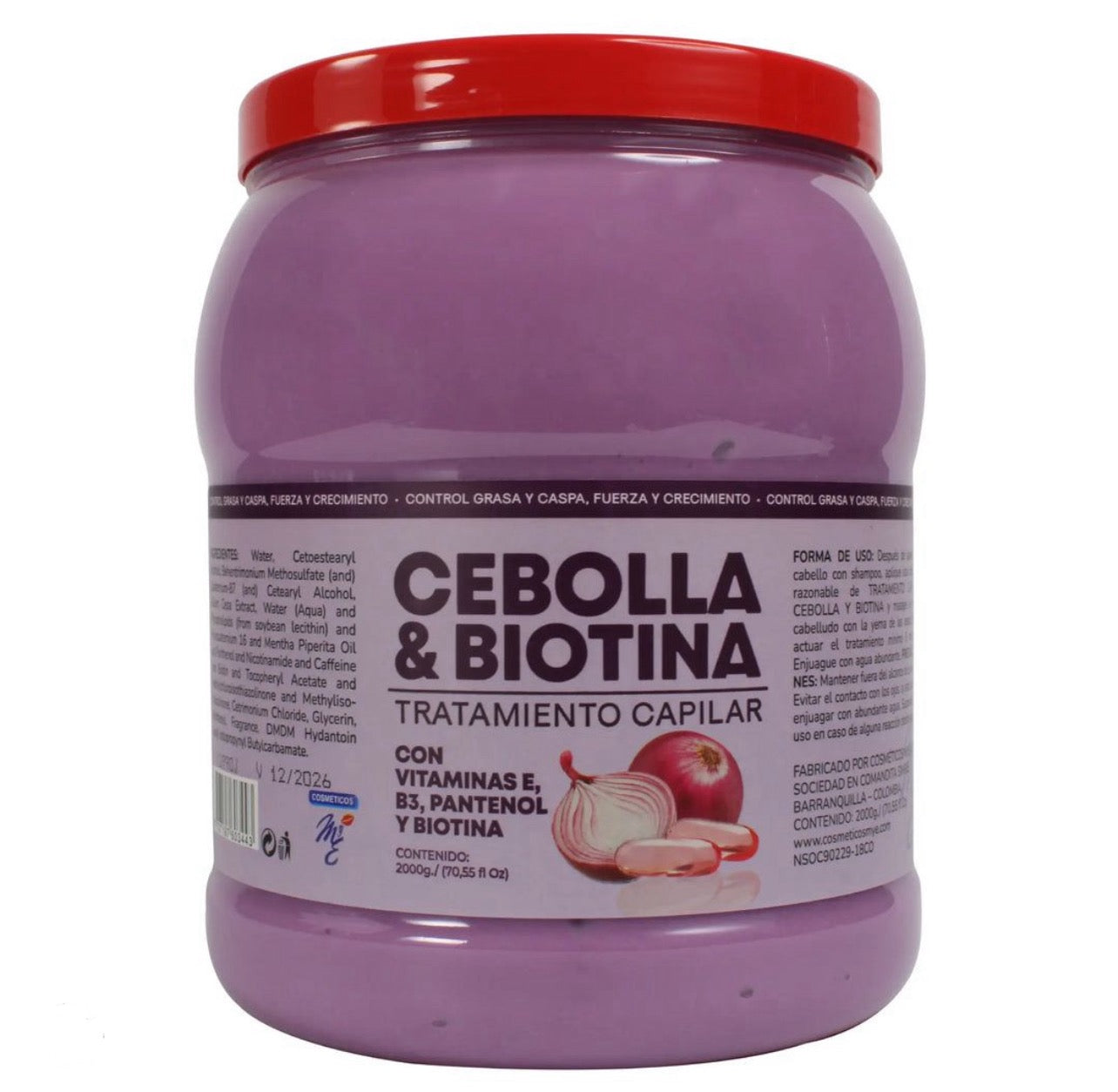 Mye tratamiento capilar con cebolla morada y biótina en bombonera 2000g