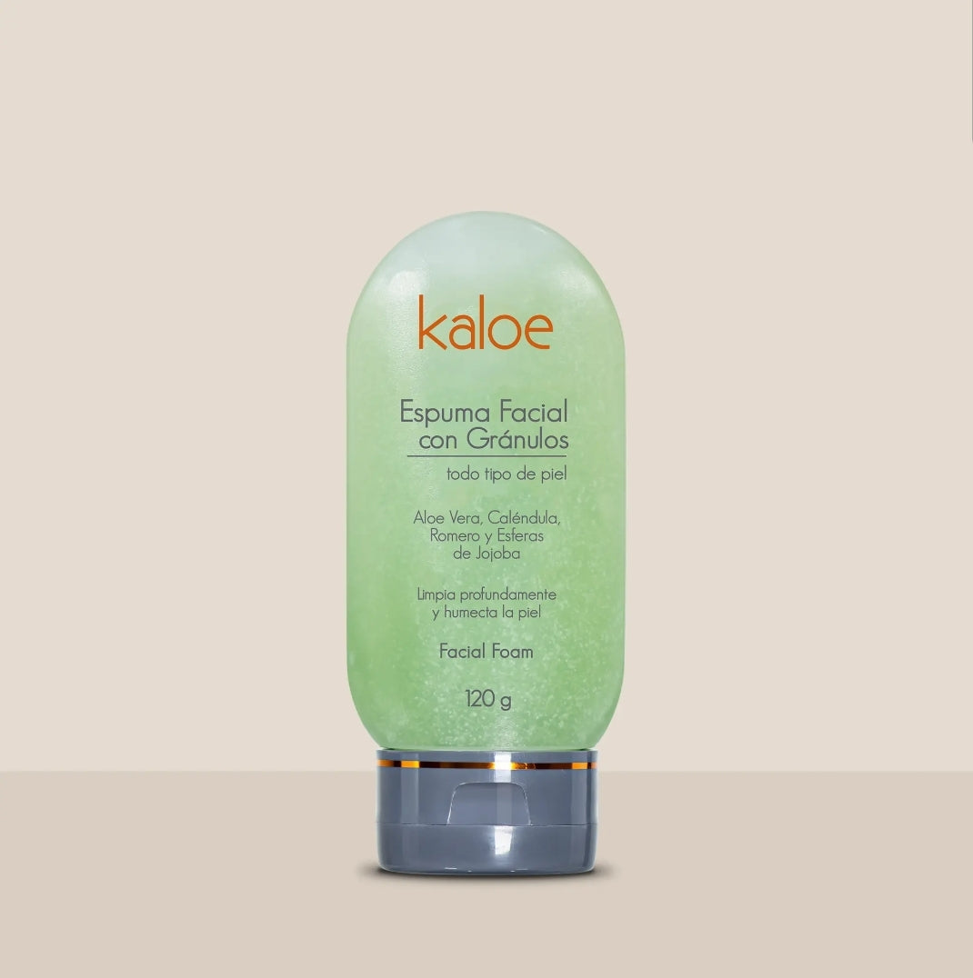 Espuma facial con granulos